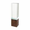 9.75" Rectangle Sierra Glass with Walnut Base, 2.31" wide x 9.75" tall x 2.00" deep