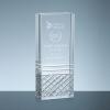 Crystal Hilldale Award, optical Crystal, 3.56" wide x 8.75" tall x 1.5" deep