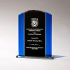 Clear Glass with Blue & Black Back, 6.5" wide x 8.375" tall x 1.5" deep