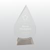 9.25" Glass Diamond Award, diamond Platinum Glass with Full Metal B, 4.75" wide x 9.25" tall x 1.5" deep