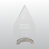 9.25" Glass Diamond Award, 1/4" glass on metal base, 4.75" wide x 9.25" tall x 1.25" deep
