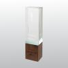 9.75" Rectangle Sierra Glass with Walnut Base, 2.31" wide x 9.75" tall x 2.00" deep