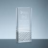 Crystal Hilldale Award, optical Crystal, 3.56" wide x 8.75" tall x 1.5" deep